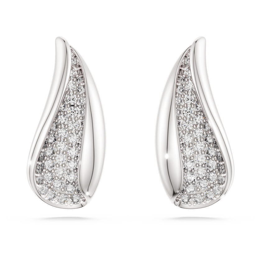 swarovski classica drop earrings  round cut  white  sterling silver