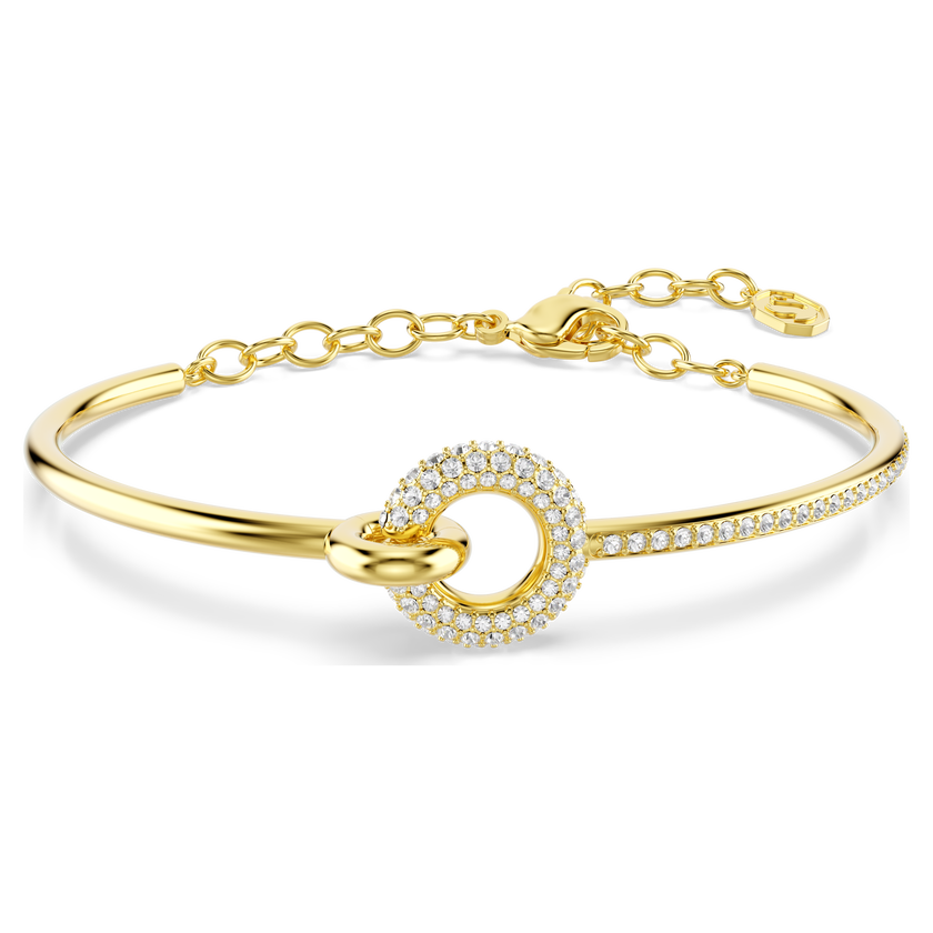 swarovski dextera bangle  round cut  white  gold tone plated