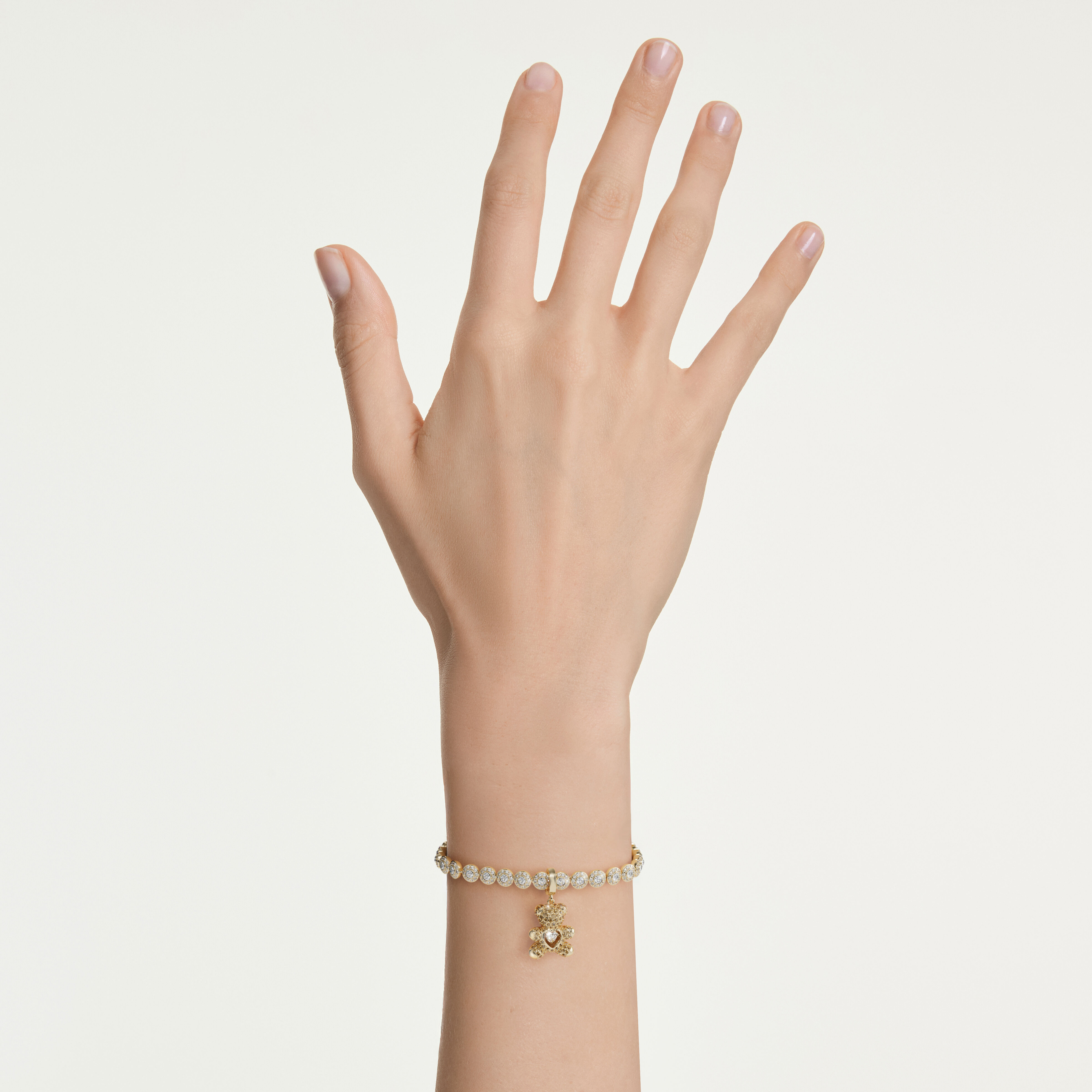 swarovski idyllia charm  mixed cuts  teddy  gold tone  gold tone plated