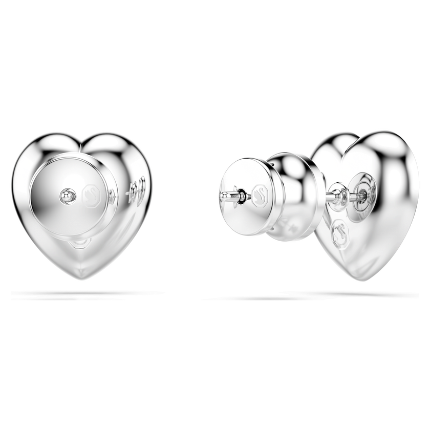 ariana grande x swarovski stud earrings  mixed cuts  heart  white  rhodium plated