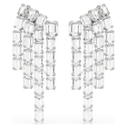 swarovski millenia clip earrings octagon cut chandelier white rhodium plated