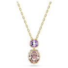 swarovski chroma pendant  mixed cuts  multicolored  gold tone plated