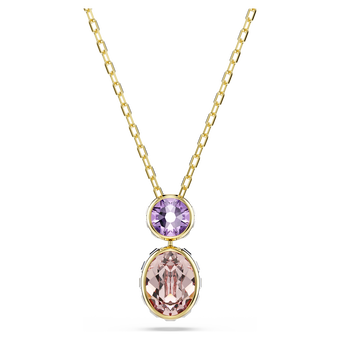 swarovski chroma pendant  mixed cuts  multicolored  18k gold finish