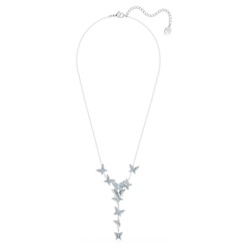 swarovski lilia y necklace  butterfly  blue  rhodium plated