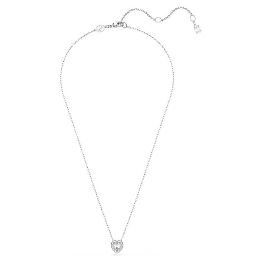 ariana grande x swarovski pendant  mixed cuts  heart  white  rhodium plated