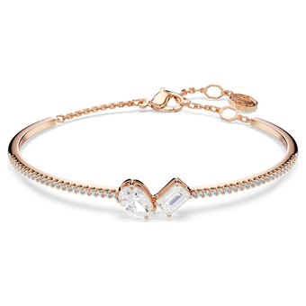 swarovski mesmera bangle  mixed cuts  white  rose gold tone plated