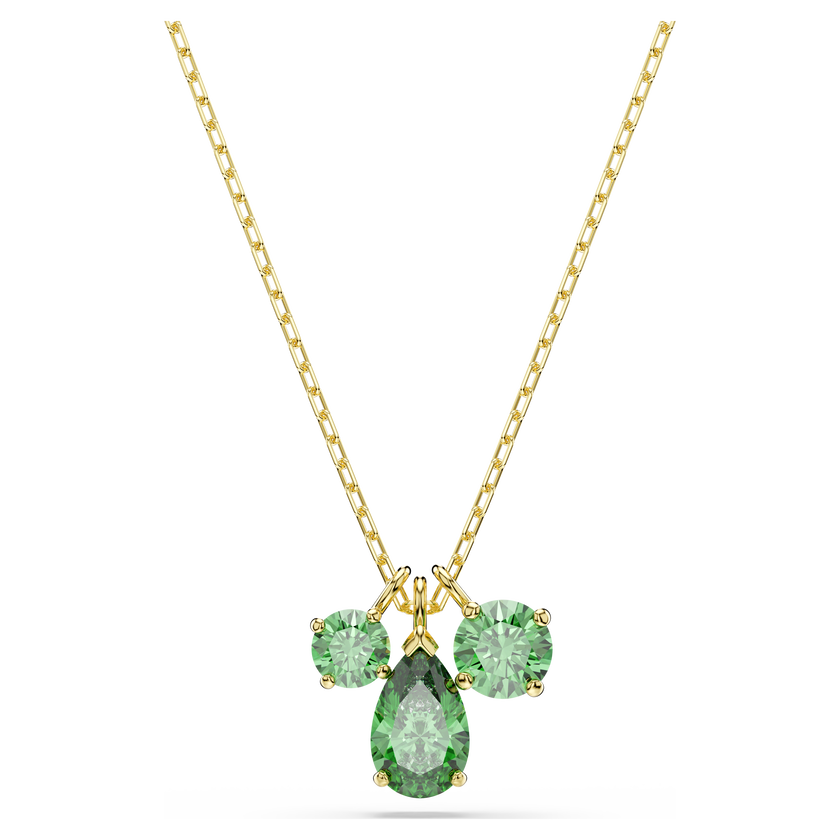 swarovski mesmera pendant  mixed cuts  green  18k gold finish