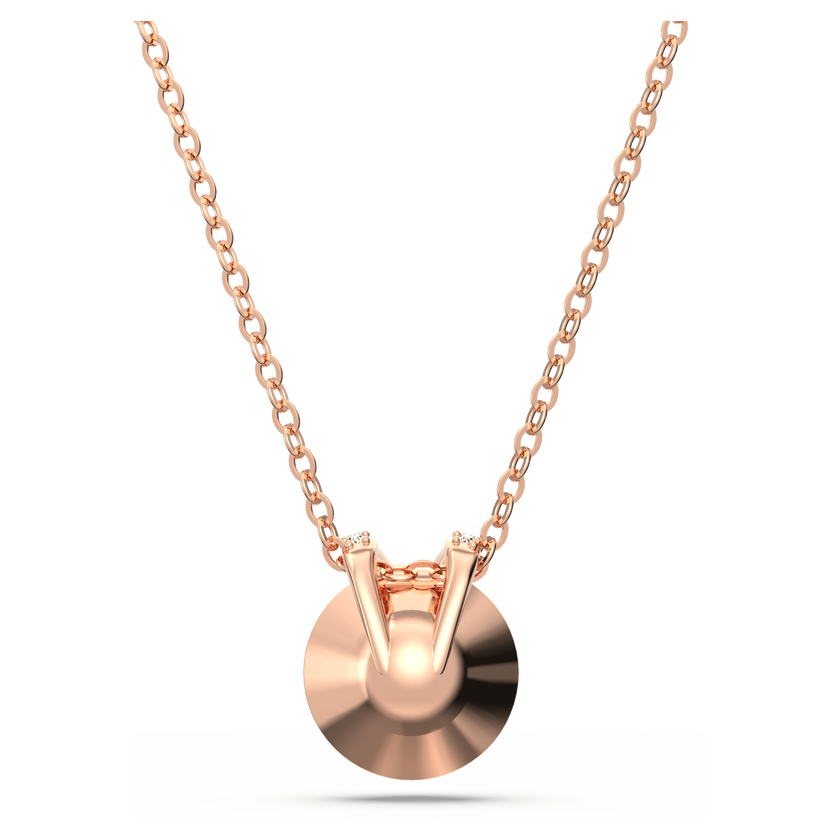 swarovski bella v pendant  round cut  pink  18k rose gold finish