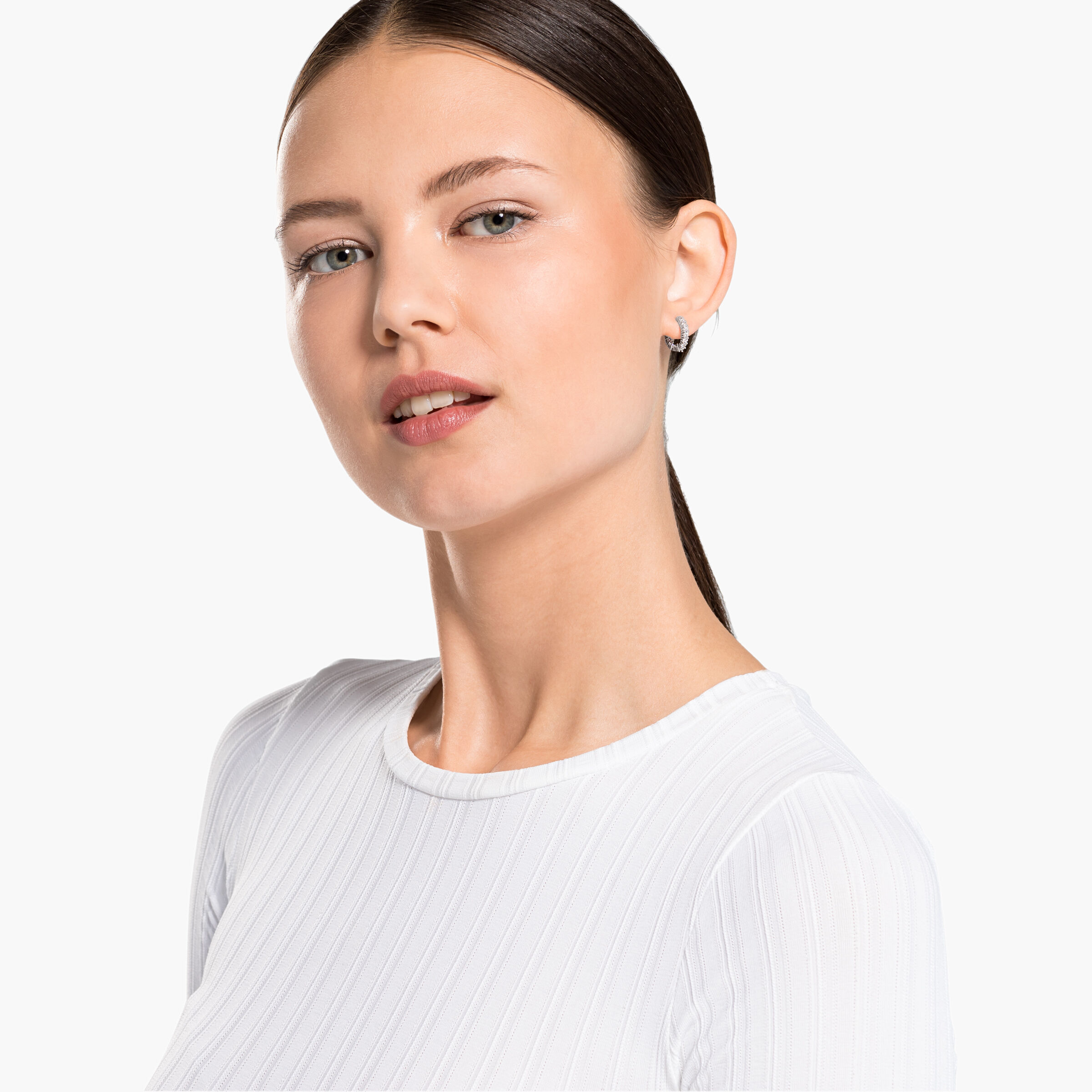 Swarovski mini hoop pierced clearance earrings