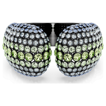 swarovski sublima cuff round cut multicolored ruthenium plated