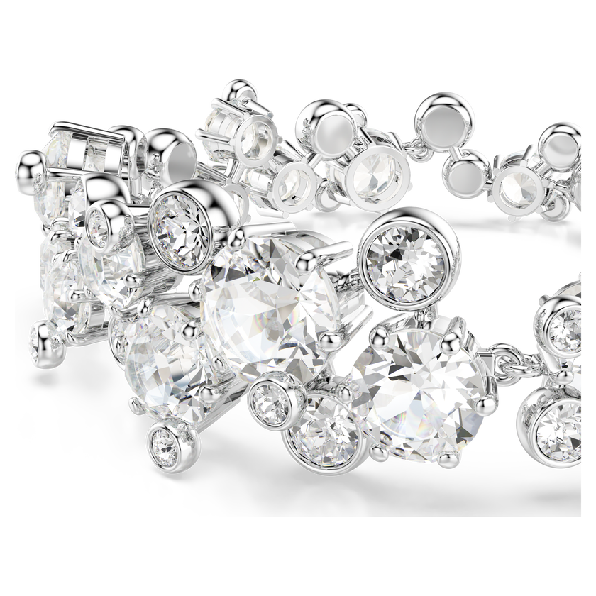 swarovski constella bracelet  mixed cuts  white  rhodium plated