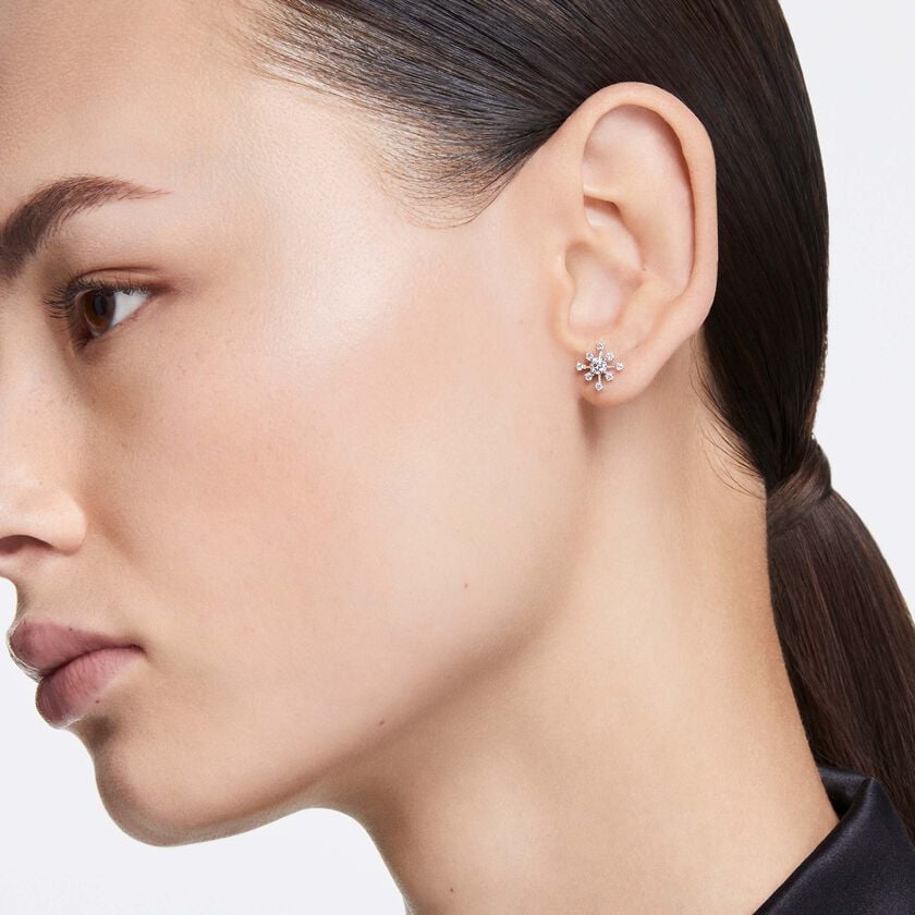 swarovski galaxy stud earrings  laboratory grown diamonds 0 5 ct tw  18k white gold