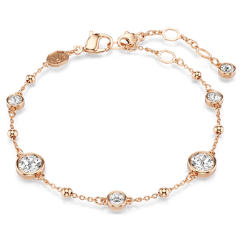 swarovski imber bracelet  round cut  white  18k rose gold finish