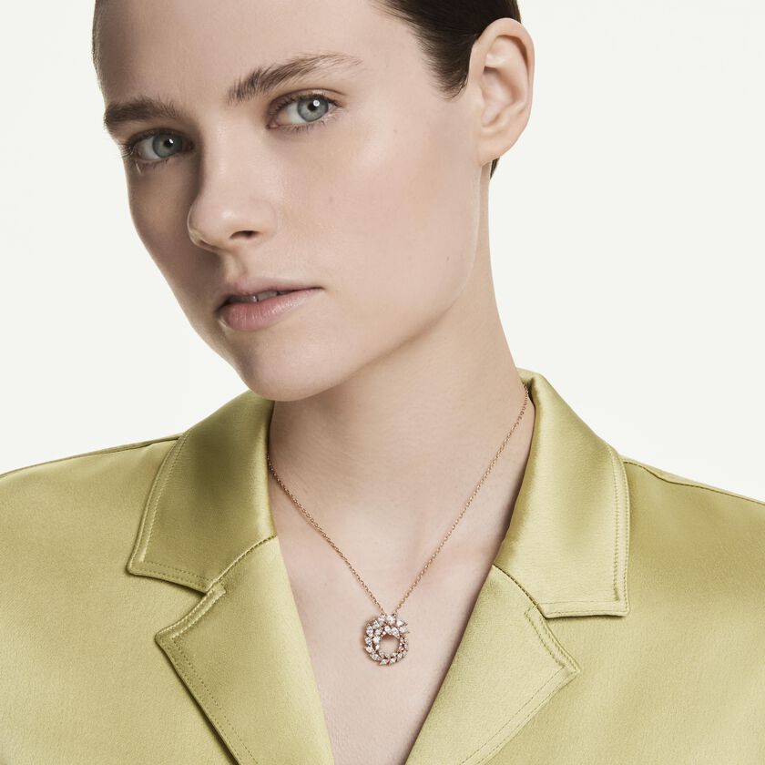 swarovski mesmera pendant  marquise cut  white  18k rose gold finish