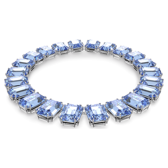 swarovski millenia necklace octagon cut crystals blue rhodium plated