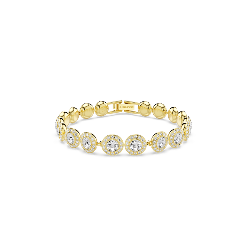 swarovski una angelic set  set  3   round cut  white  gold tone plated