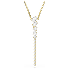swarovski mesmera y necklace  mixed cuts  white  18k gold finish