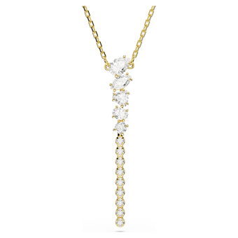 swarovski mesmera y necklace  mixed cuts  white  18k gold finish