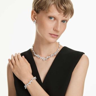 swarovski constella set mixed cuts white rhodium plated