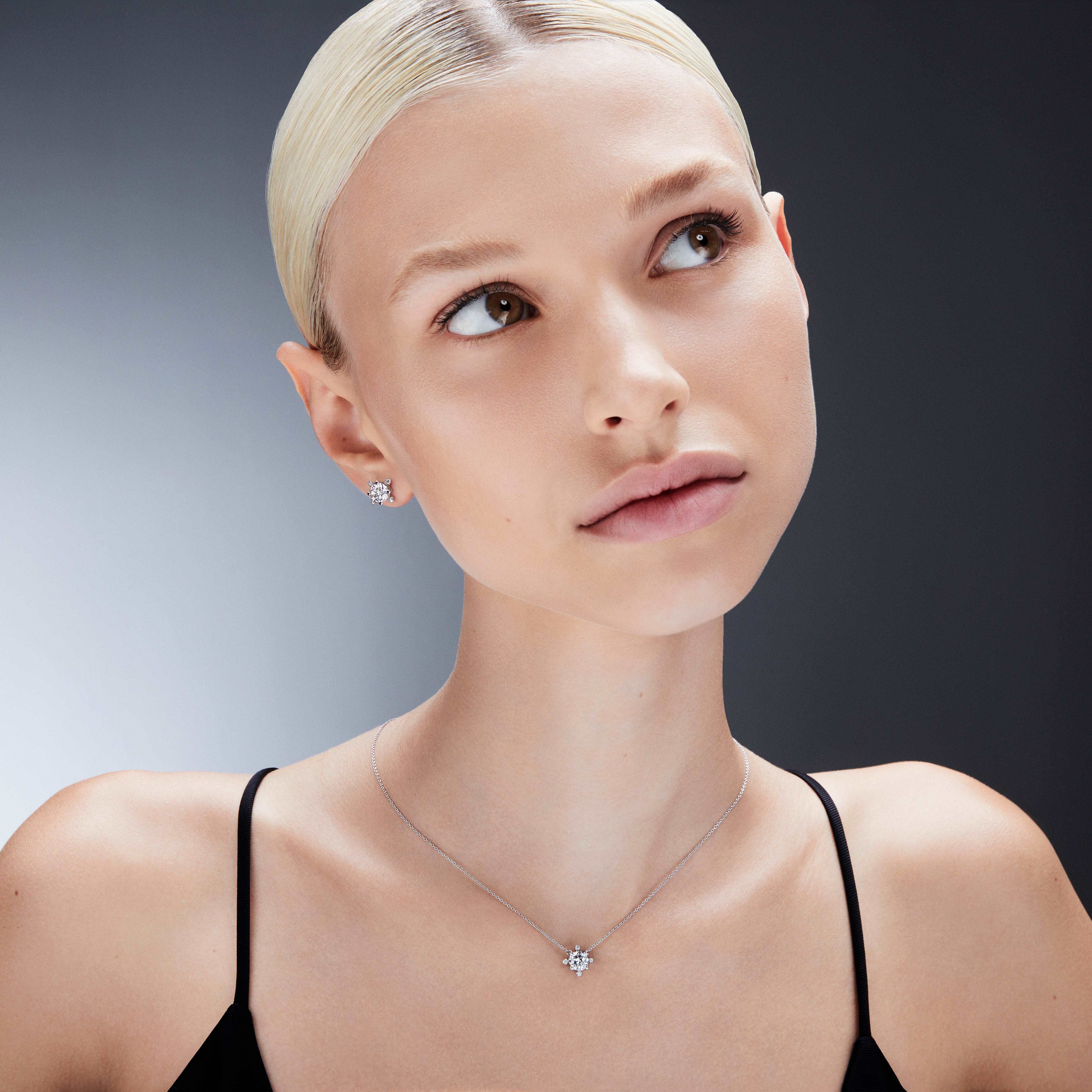 swarovski galaxy pendant  laboratory grown diamonds 1 05 ct tw  18k white gold