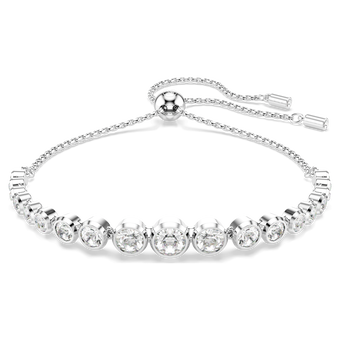 swarovski imber tennis bracelet mixed round cuts white rhodium plated