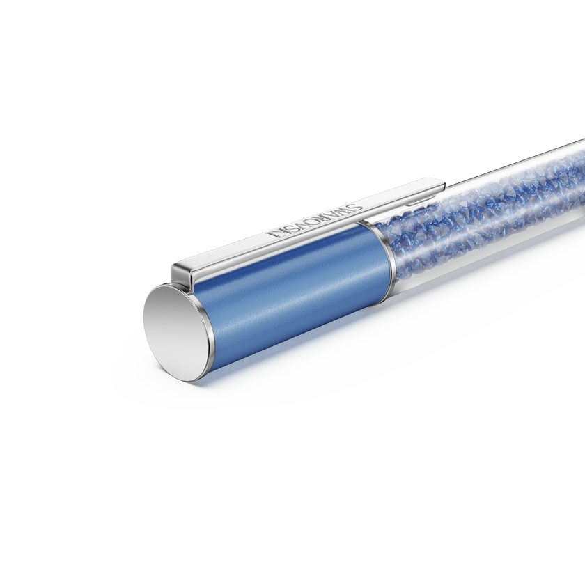 swarovski crystalline ballpoint pen  recreated  crystals  blue  blue lacquered  chrome plated
