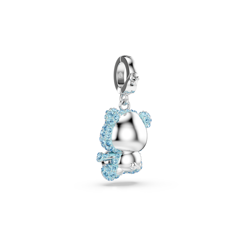 swarovski idyllia charm  mixed cuts  teddy  blue  rhodium plated