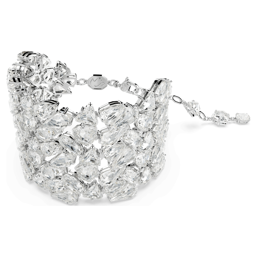 swarovski mesmera bracelet  mixed cuts  white  rhodium plated