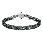 Matrix bracelet, Triangle cut, Black, Ruthenium plated
