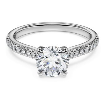 swarovski eternity solitaire ring  laboratory grown diamonds 1 2 ct tw  18k white gold