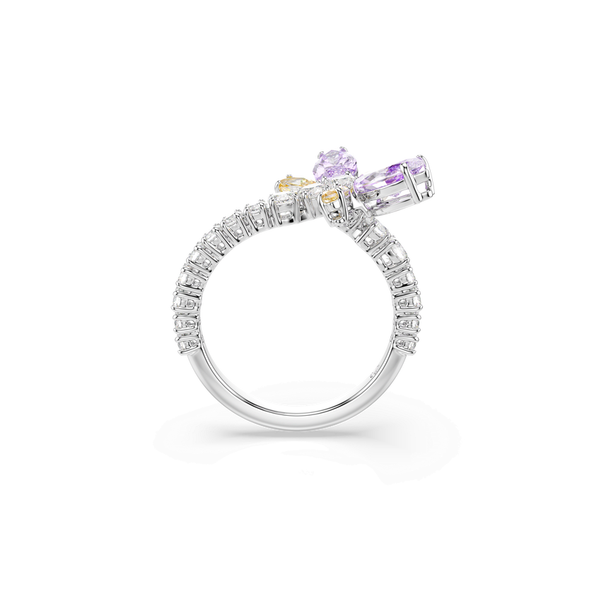 ariana grande x swarovski motif ring  mixed cuts  dragonfly  multicolored  rhodium plated