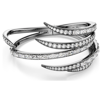 swarovski the vienna collection bangle feather white ruthenium plated