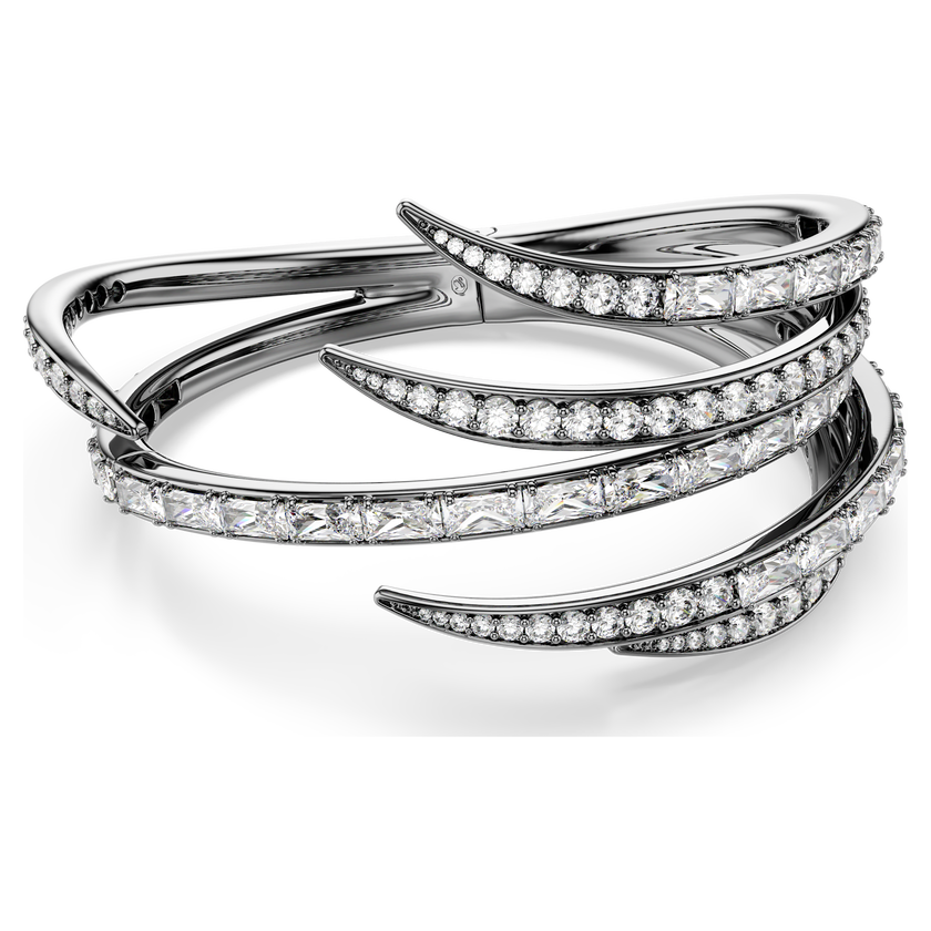 swarovski the vienna collection bangle  feather  white  ruthenium plated