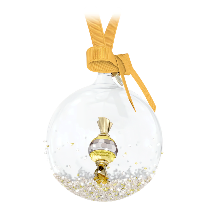 swarovski holiday cheers dulcis ball ornament  yellow