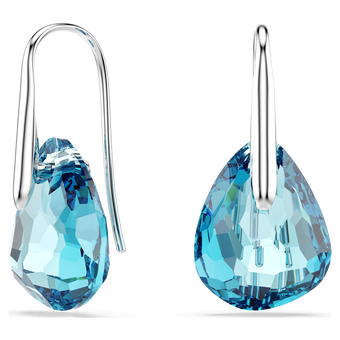 swarovski galet drop earrings  blue  rhodium plated