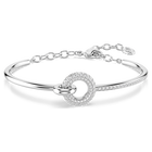 swarovski dextera bangle  round cut  white  rhodium plated