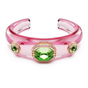 swarovski dulcis cuff mixed cuts multicolored gold tone plated