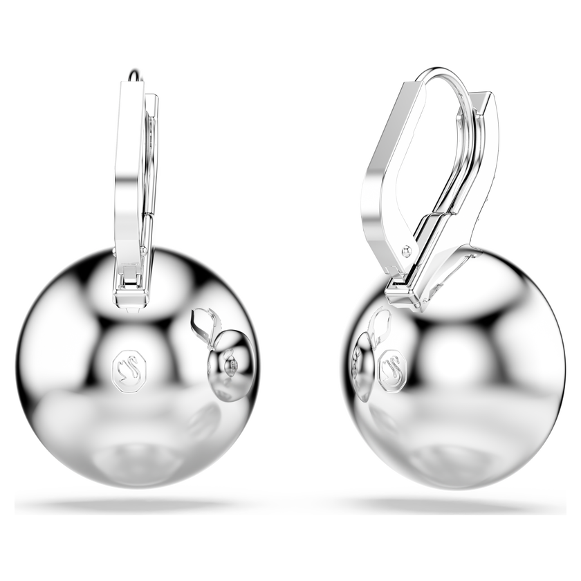 swarovski millenia drop earrings  round cut  white  rhodium plated