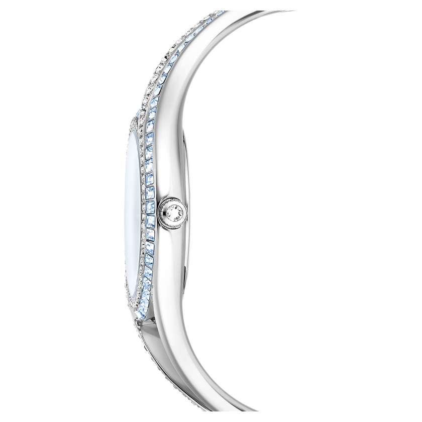swarovski hyperbola bangle watch  swiss made  metal bracelet  blue  stainless steel