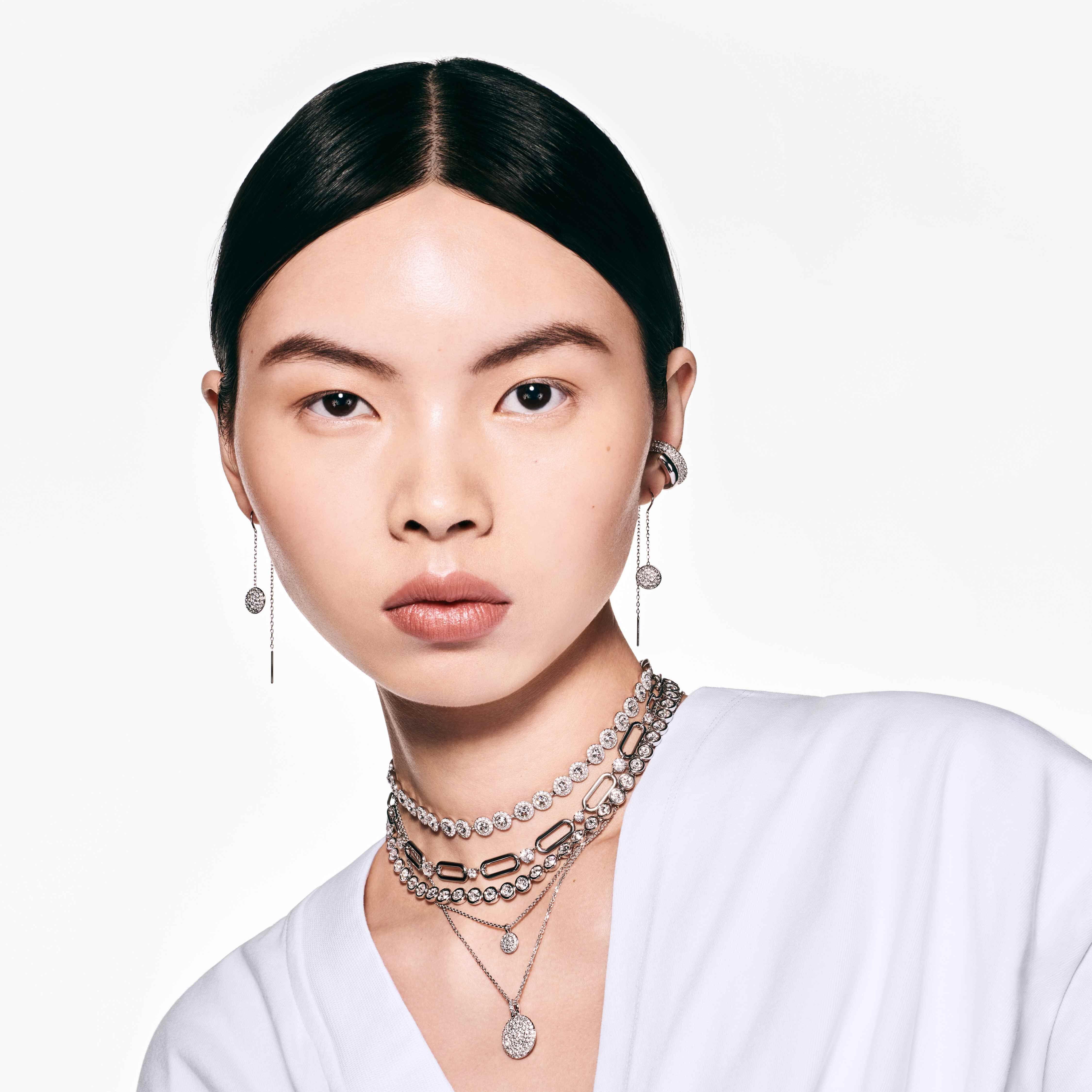 swarovski constella necklace  white  rhodium plated