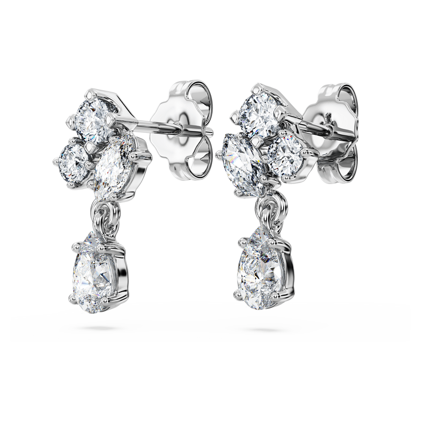 swarovski galaxy drop earrings  laboratory grown diamonds 0 75 ct tw  18k white gold