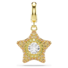 swarovski sublima charm  round cut  star  yellow  18k gold finish