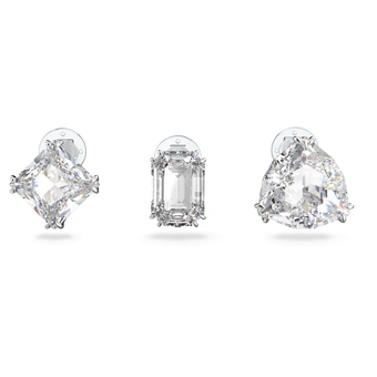 Millenia clip earring, Single, Set, White, Rhodium plated swarovski millenia clip earring  single  set  white  rhodium plated