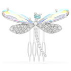 ariana grande x swarovski brooch and hair accessory  mixed cuts  dragonfly  green  rhodium plated