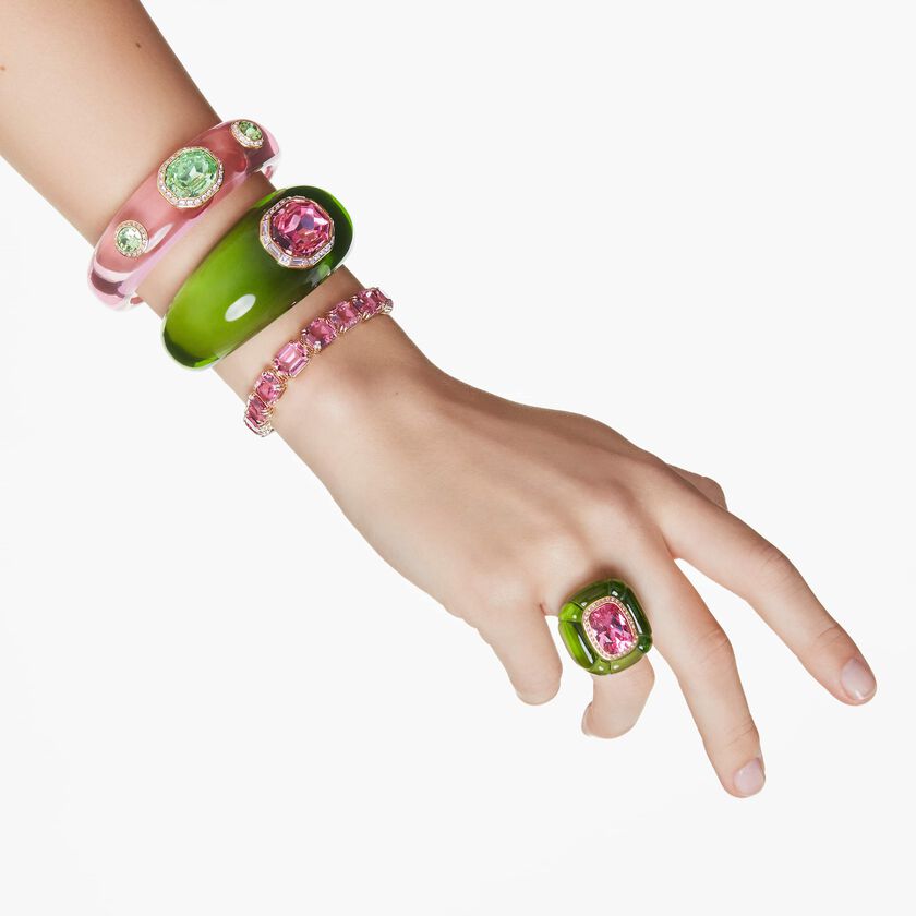 Buy Swarovski Dulcis cuff, Mixed cuts, Multicolored, Gold-tone plated