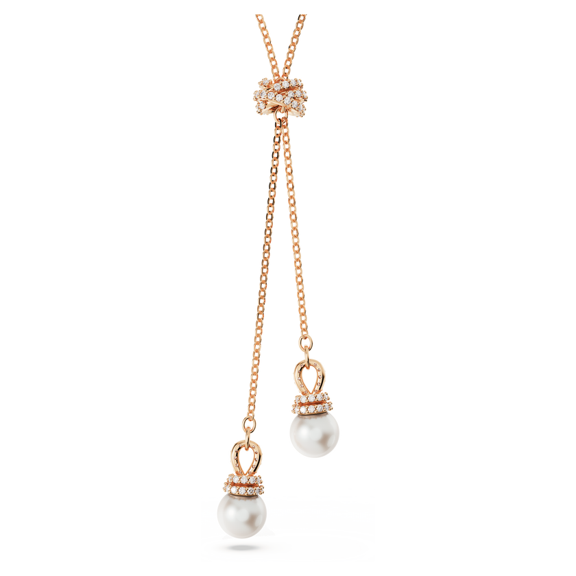 swarovski originally y pendant  white  rose gold tone plated