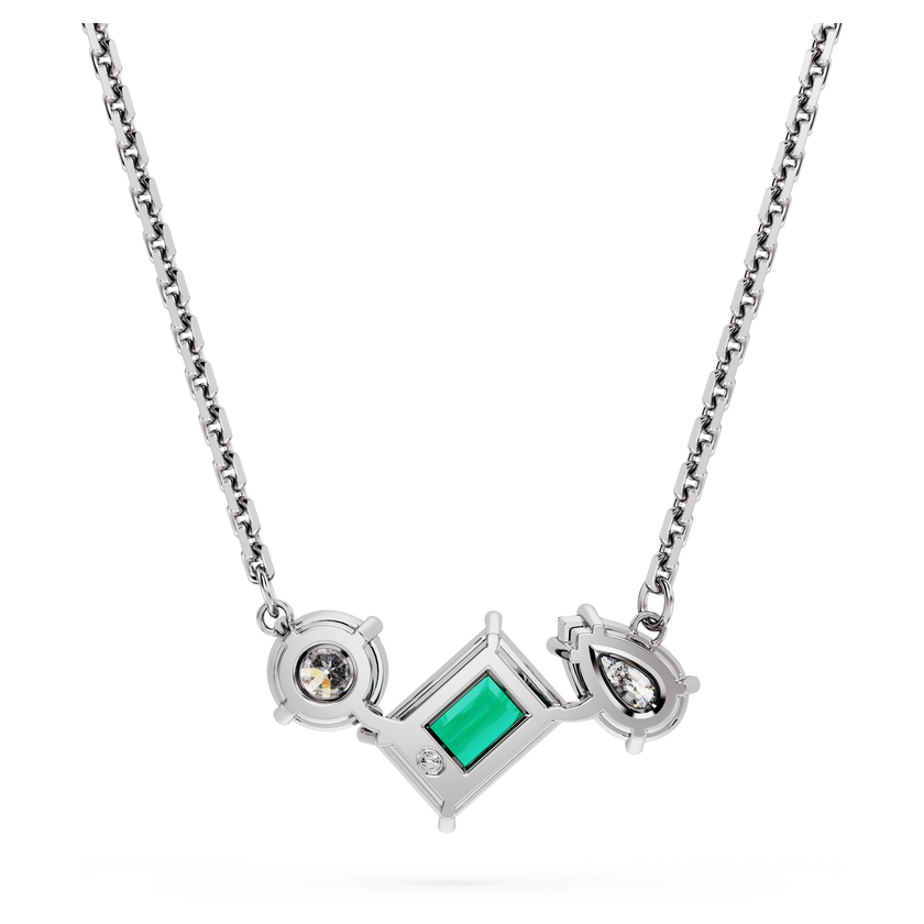 swarovski mesmera pendant  mixed cuts  green  rhodium plated