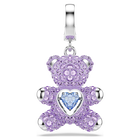 swarovski idyllia charm  mixed cuts  teddy  purple  rhodium plated