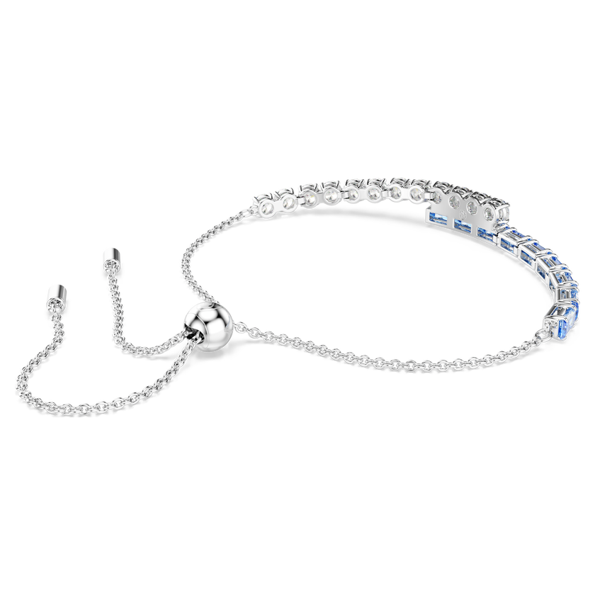 swarovski matrix bracelet  mixed cuts  blue  rhodium plated