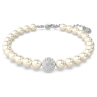swarovski remix collection strand  crystal pearl  white  rhodium plated